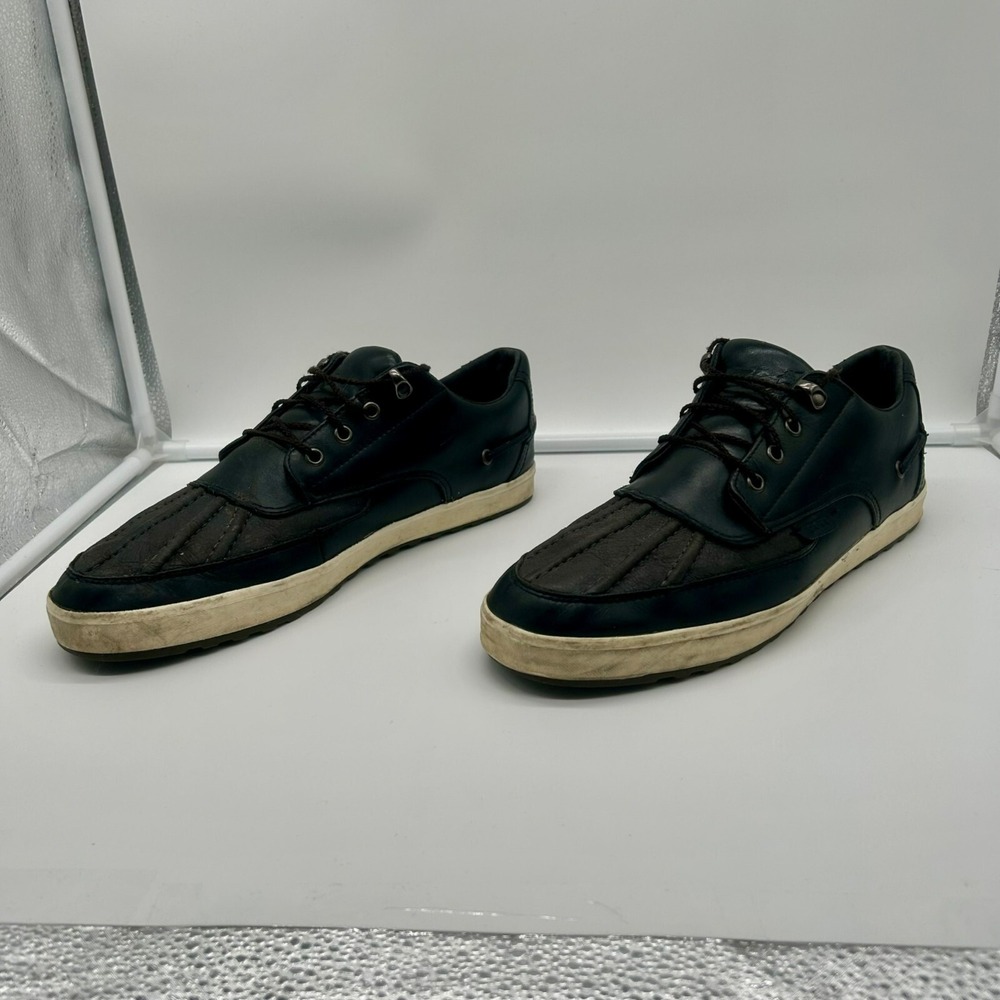 Polo‎ Ralph Lauren Ramiro Shoes Men 13 Leather Duck Boat Sneaker Casual Black - Picture 3 of 9